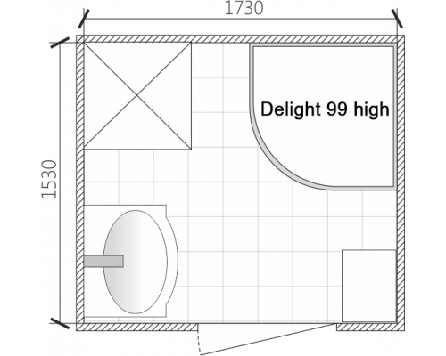 Душевая кабина NEW Домани Delight High (99) 90*90 (пульт, бел.стенки, сатин мат.стекло, выс.поддон)