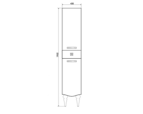 Шкаф-колонна "Монако-40" белый глянец(правая) COMFORTY. 